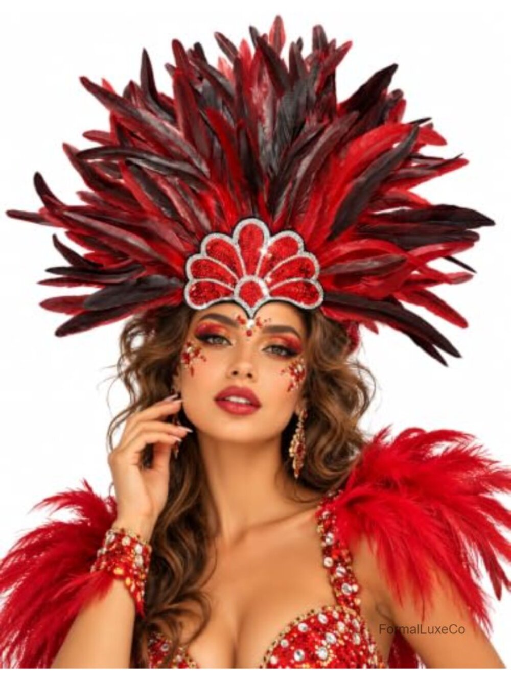 Feather Headpiece Showgirl Headdress Carnival Costume Party Headwear